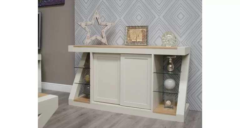 Zenn Painted Large Sideboard (Natural Oak) 1
