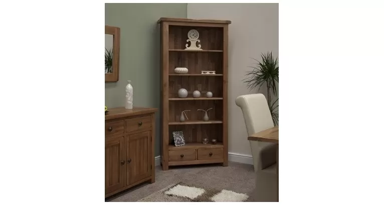 Rustic Oak Large Bookcase 1